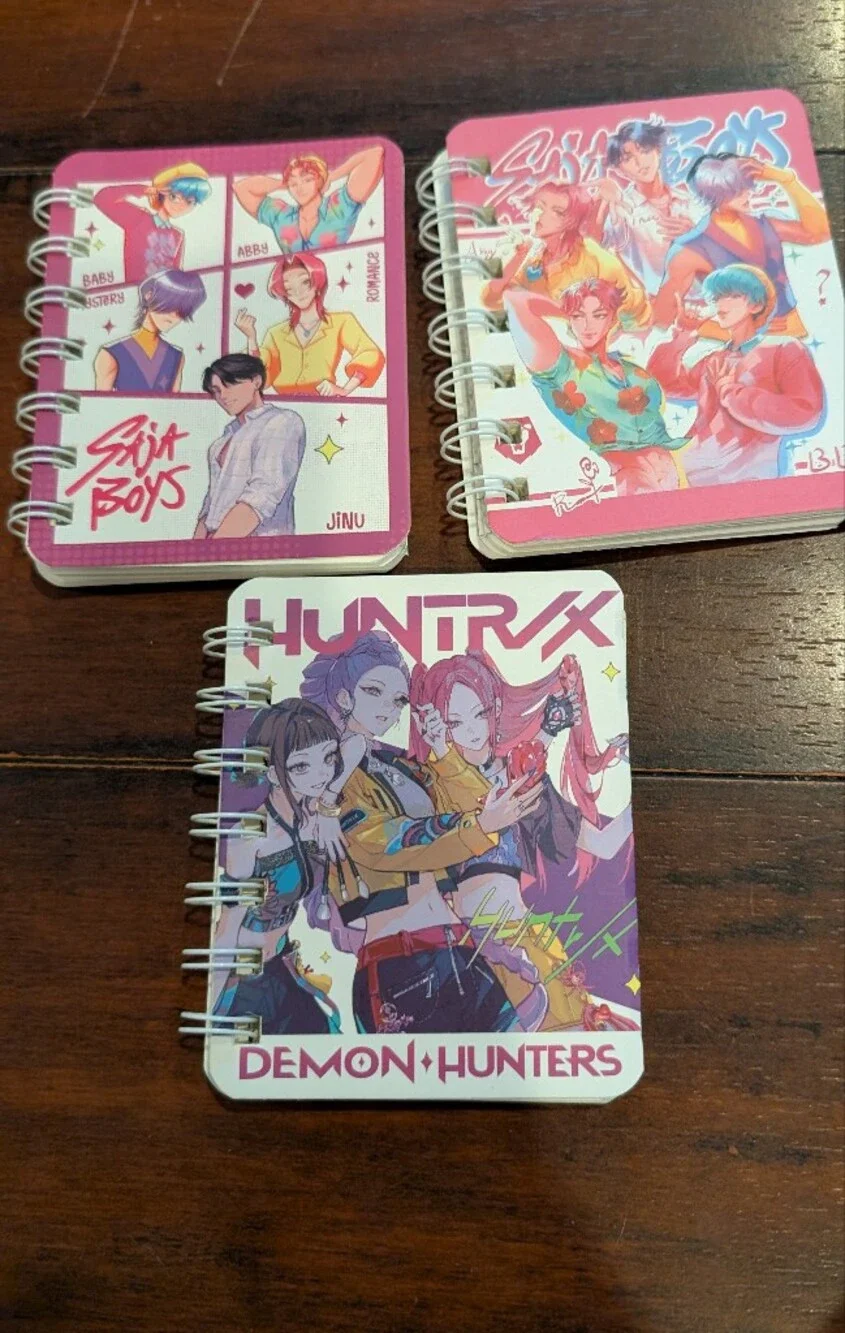 3 K-pop Demon Hunters And Saja Boys Mini Notebooks